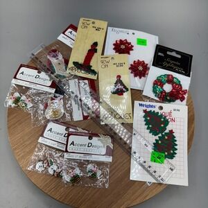 Wrights Accent Design Christmas Appliques Lot Mixed Multi Color Holiday‎ Craft